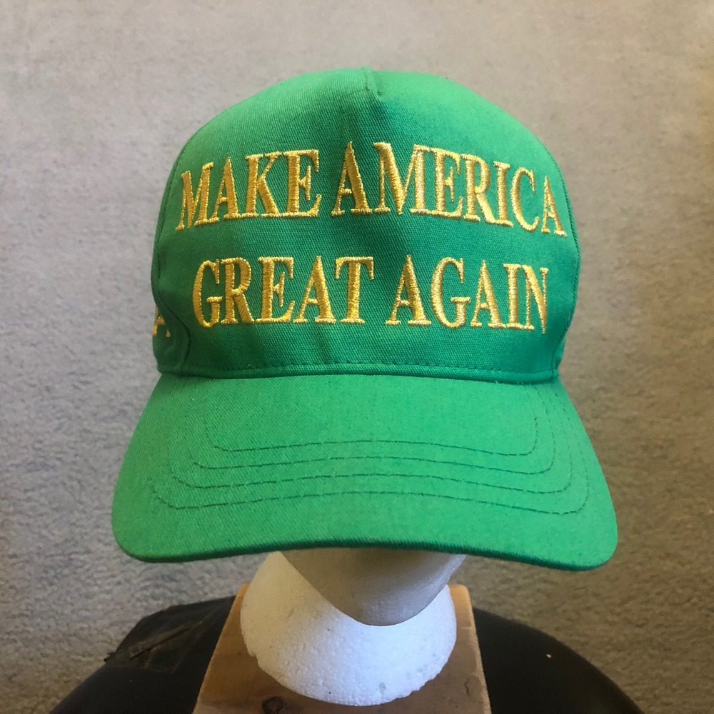 St Patrick MAGA Hat Green Gold 2024 Make America Great Again Clover Snapback USA